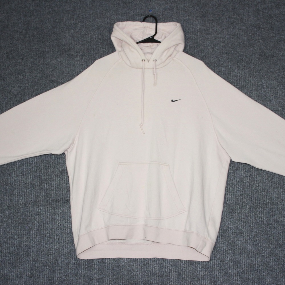 Vintage Nike Pullover Hoodie Sweatshirt Light Pink Small Swoosh Logo Women's‎ XL - Picture 2 of 7